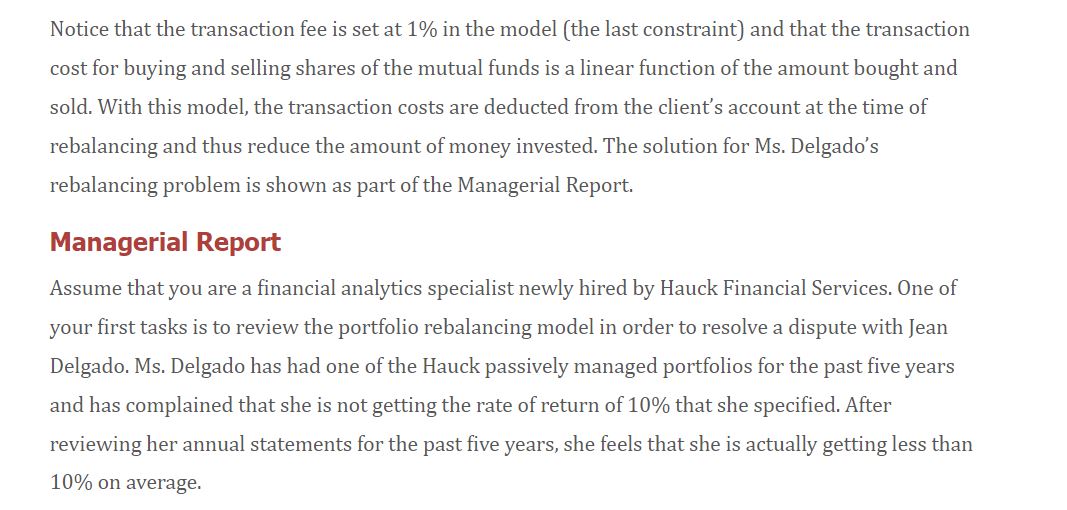 Hauck determines the mix of mutual funds in each investor's portfolio by