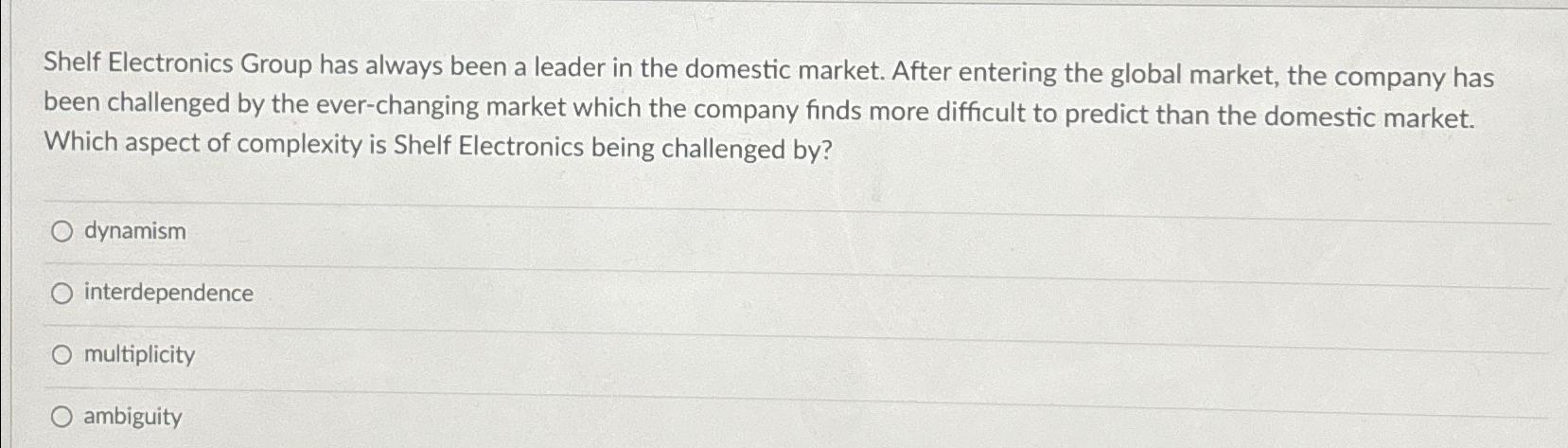 Shelf Electronics Group has always been a leader in the domestic market.