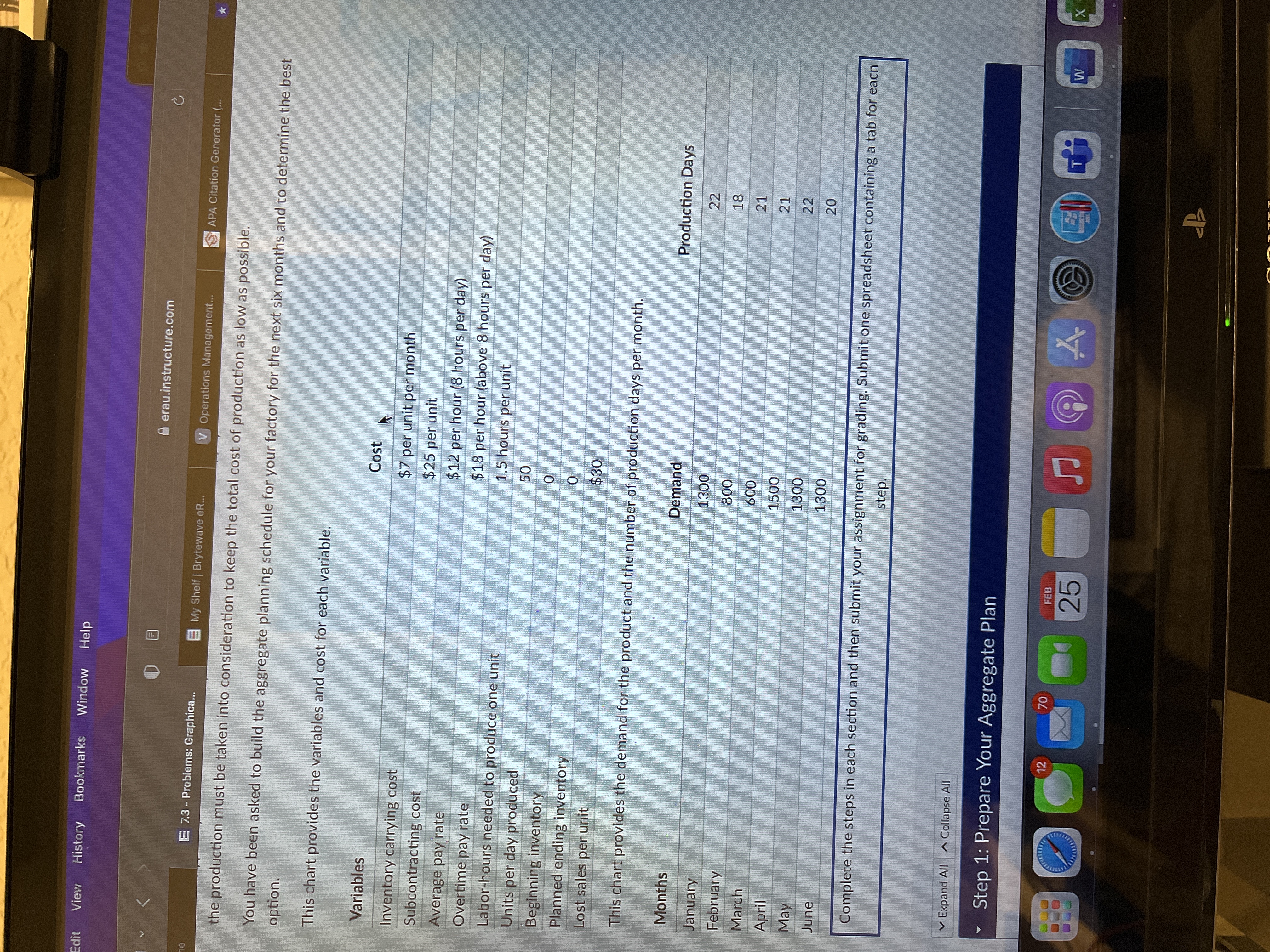 in Step 1, the production rate did not meet the total demand.