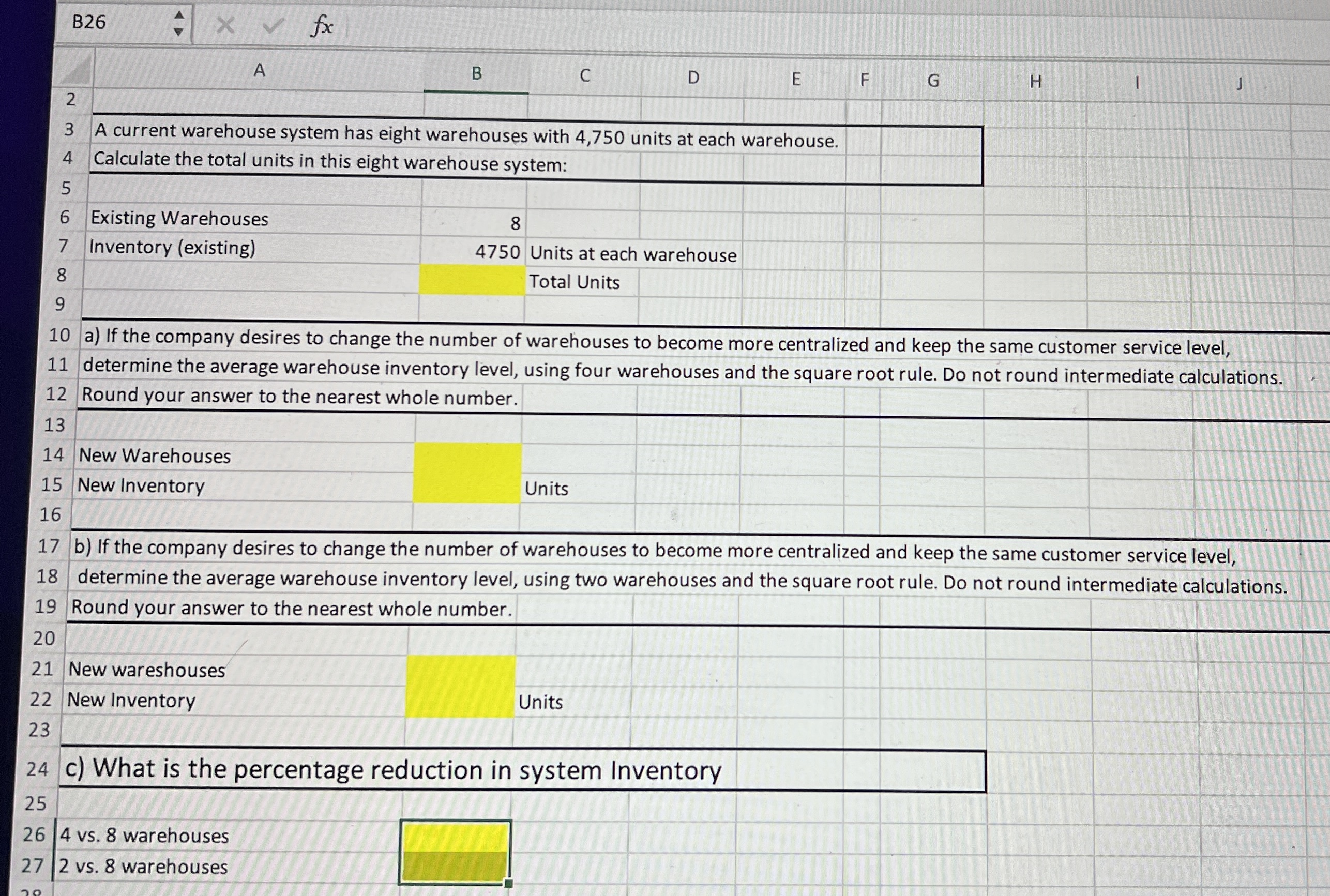 2 B26 X fx A B C D E F G H