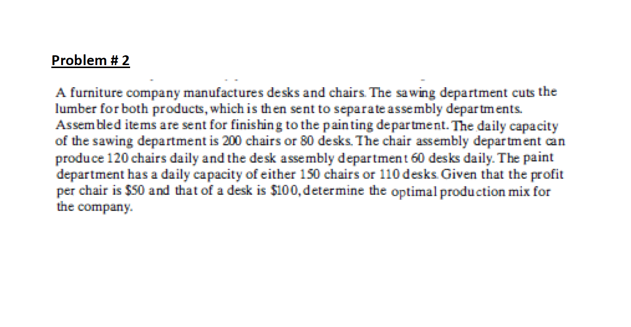 using Excel Solver or TORA Problem #1 The Burroughs Garment Company manufactures