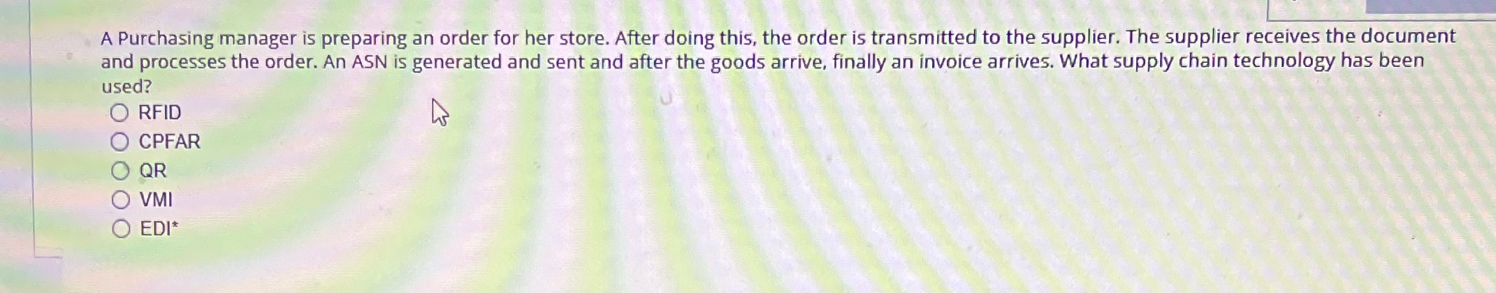 A Purchasing manager is preparing an order for her store. After doing