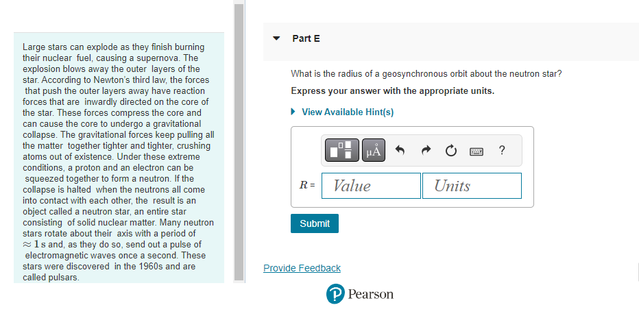 the appropriate units. View Available Hint(s) H r = Value ? Units
