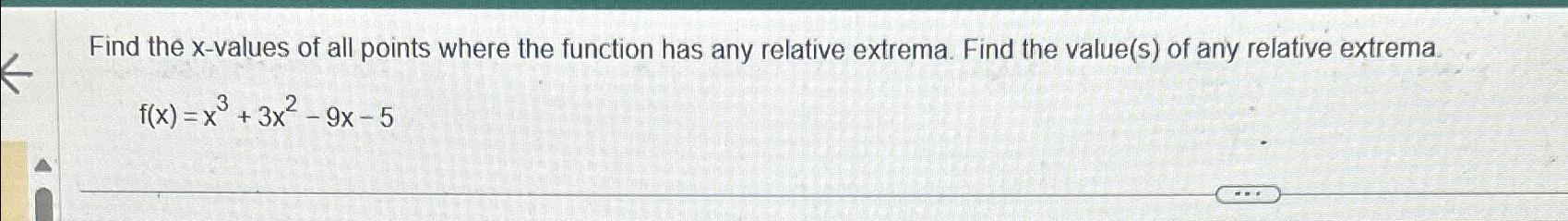 Find the x-values of all points where the function has any relative