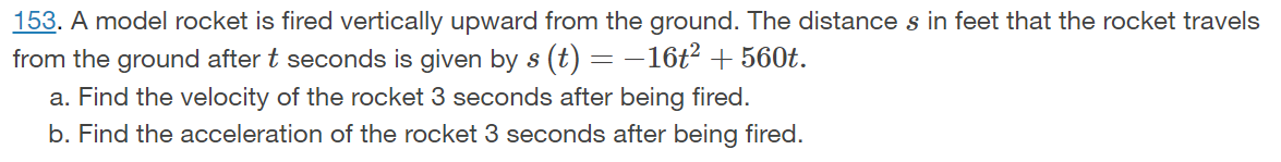rocket is fired vertically upward from the ground. The distances in feet