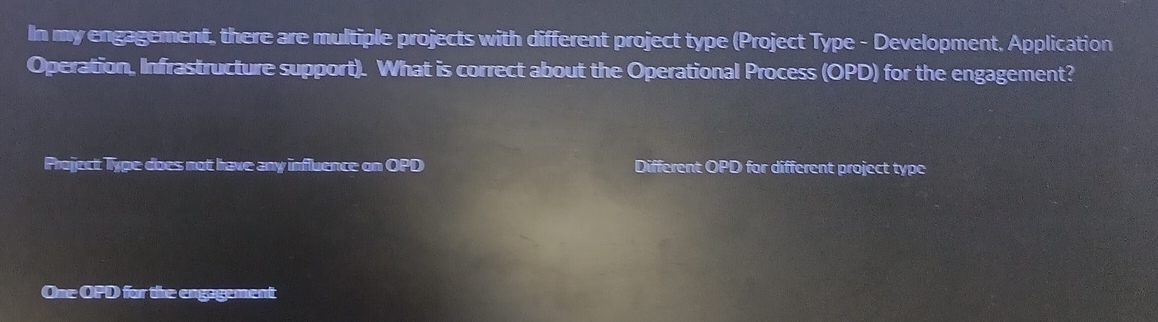 In my engagement, there are multiple projects with different project type (Project