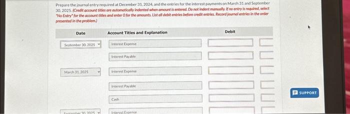 issued at par and pay interest on March 31 and September 30
