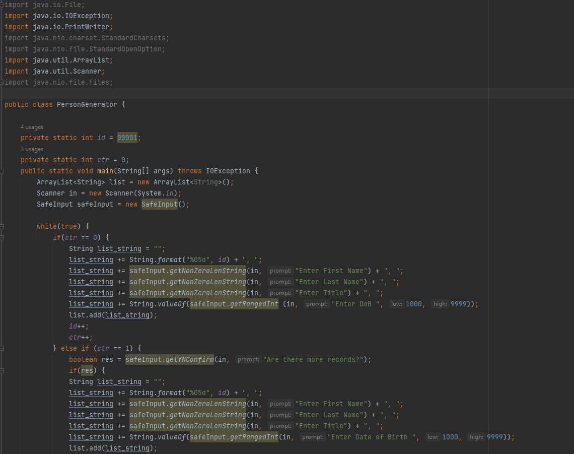 import java.io.File; import java.io.IOException; import java.io. PrintWriter; import java.nio.charset.StandardCharsets; import java.nio.file. StandardOpenOption;