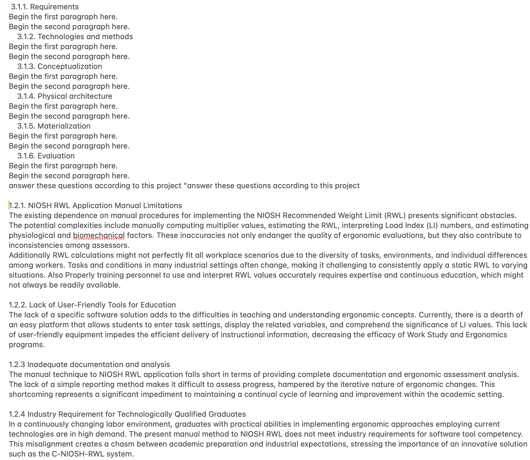 3.1.1. Requirements Begin the first paragraph here. Begin the second paragraph here.