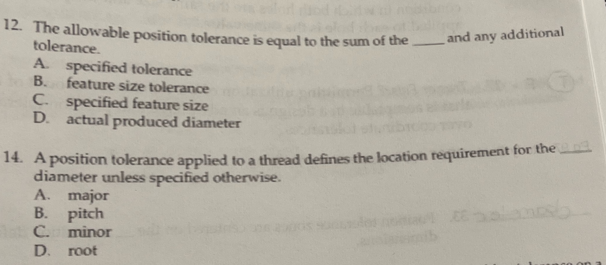 12. The allowable position tolerance is equal to the sum of the