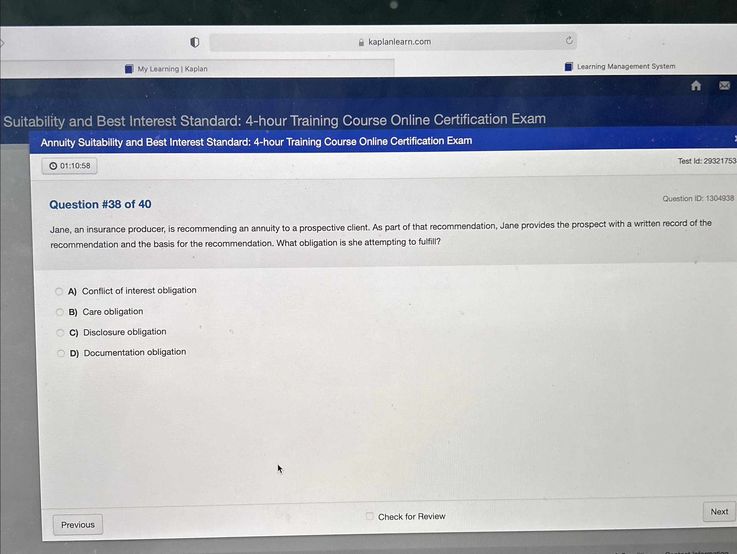 My Learning | Kaplan kaplanlearn.com Suitability and Best Interest Standard: 4-hour Training
