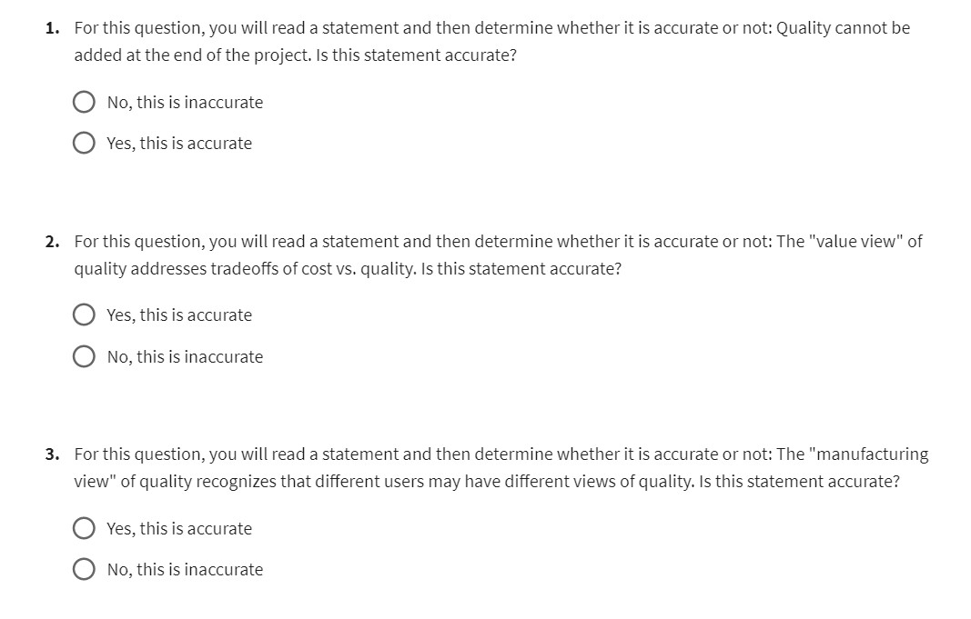 1. For this question, you will read a statement and then determine