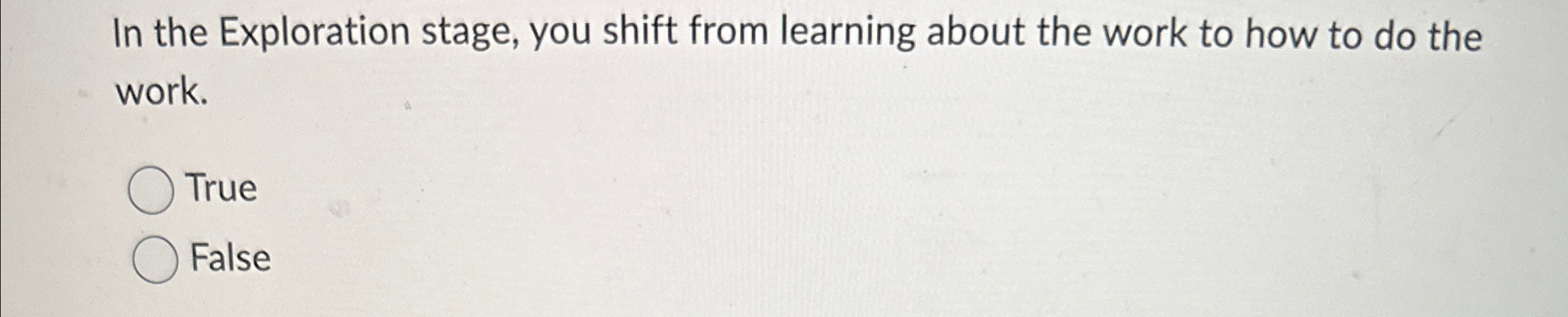 In the Exploration stage, you shift from learning about the work to