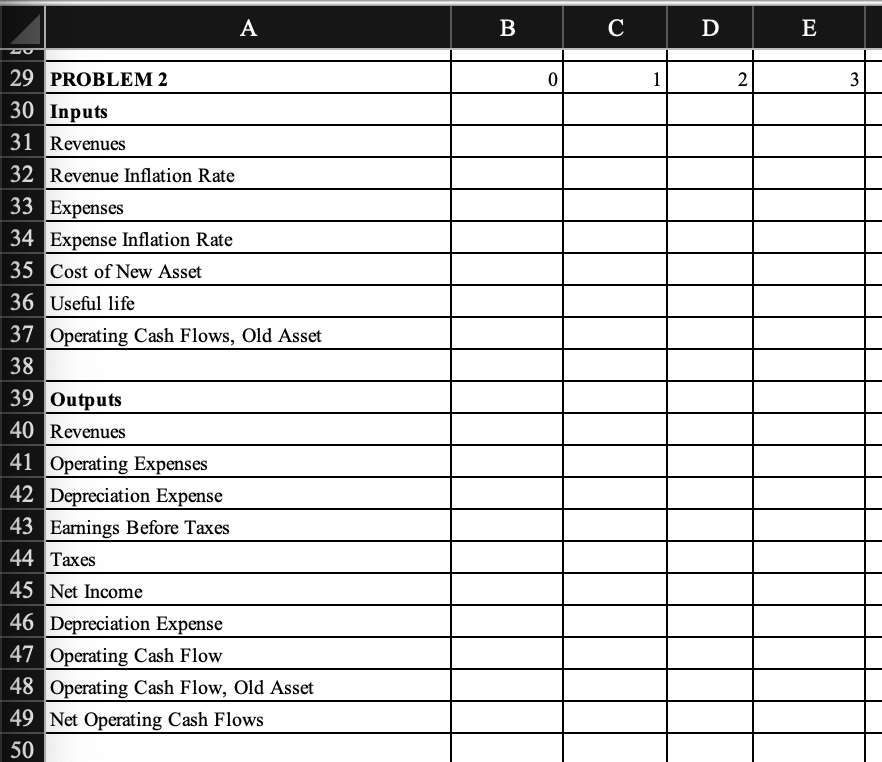A B 0 1 C D 2 29 PROBLEM 2 30 Inputs