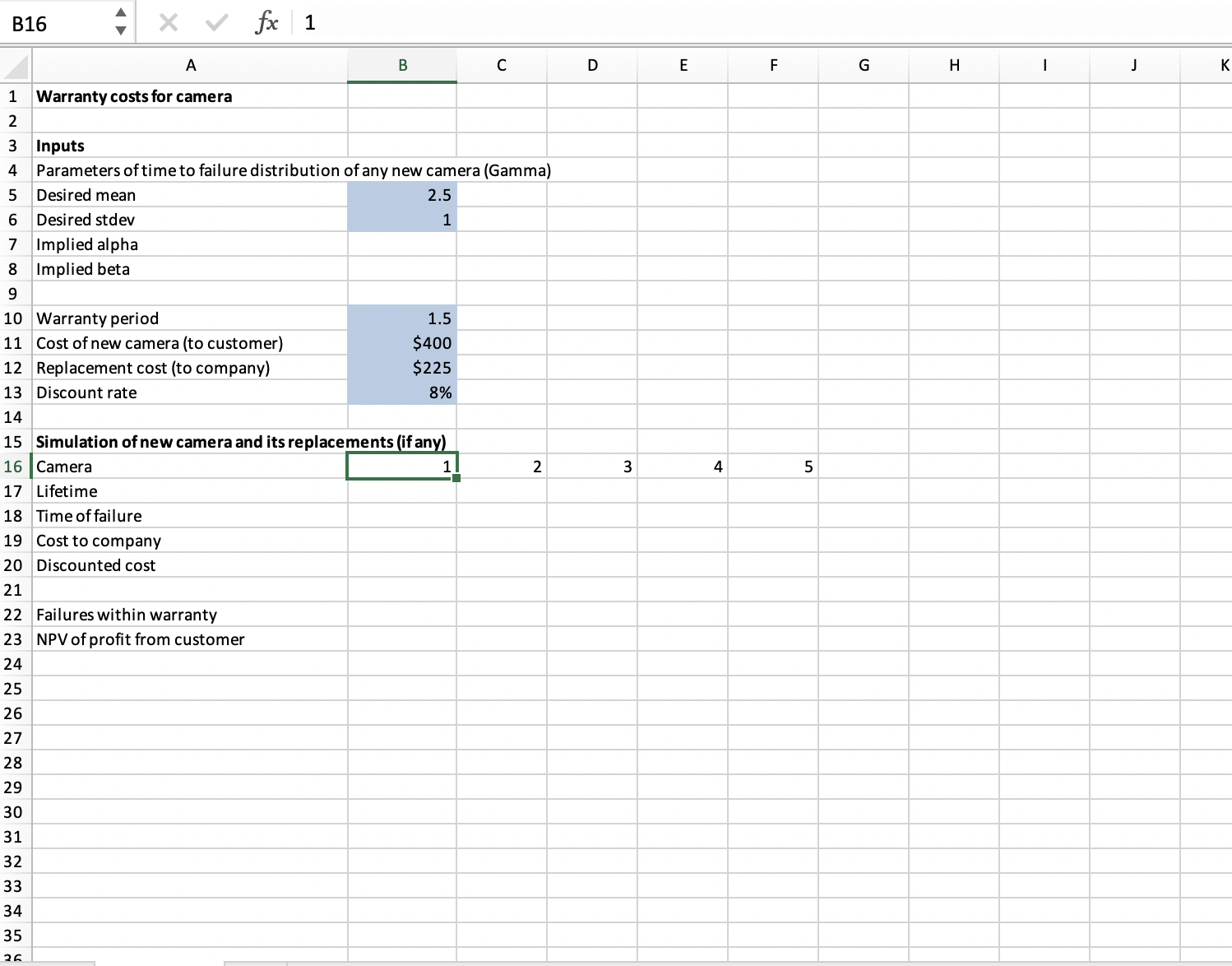 B16 fx 1 A B C D E F G H |