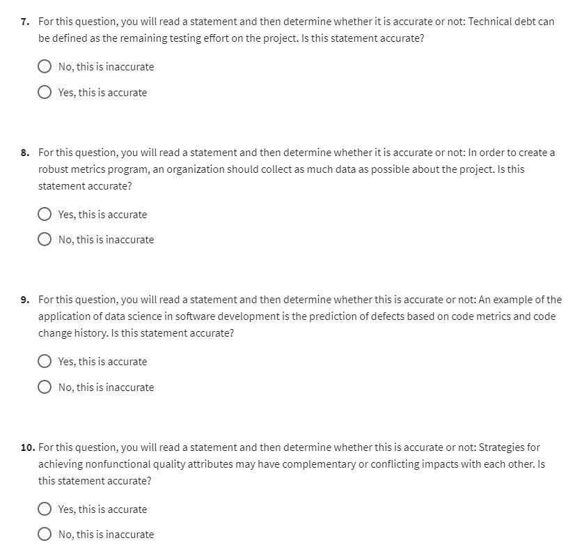 7. For this question, you will read a statement and then determine