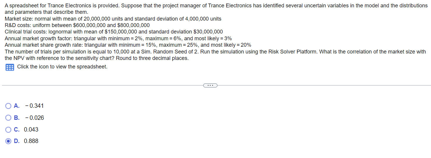 and parameters that describe them. A spreadsheet for Trance Electronics is provided.