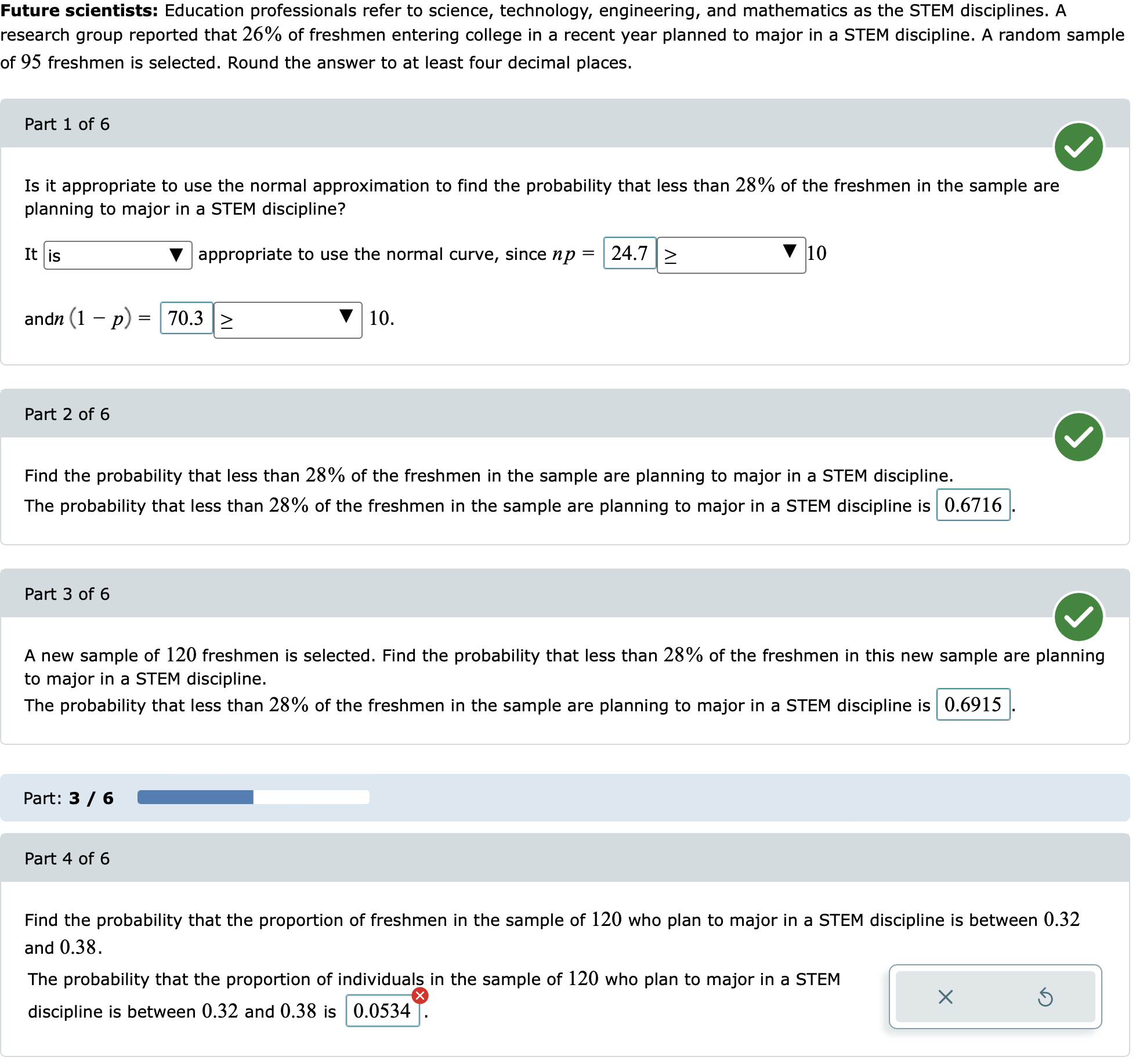 the probability that x will be less than 87. (c) If appropriate