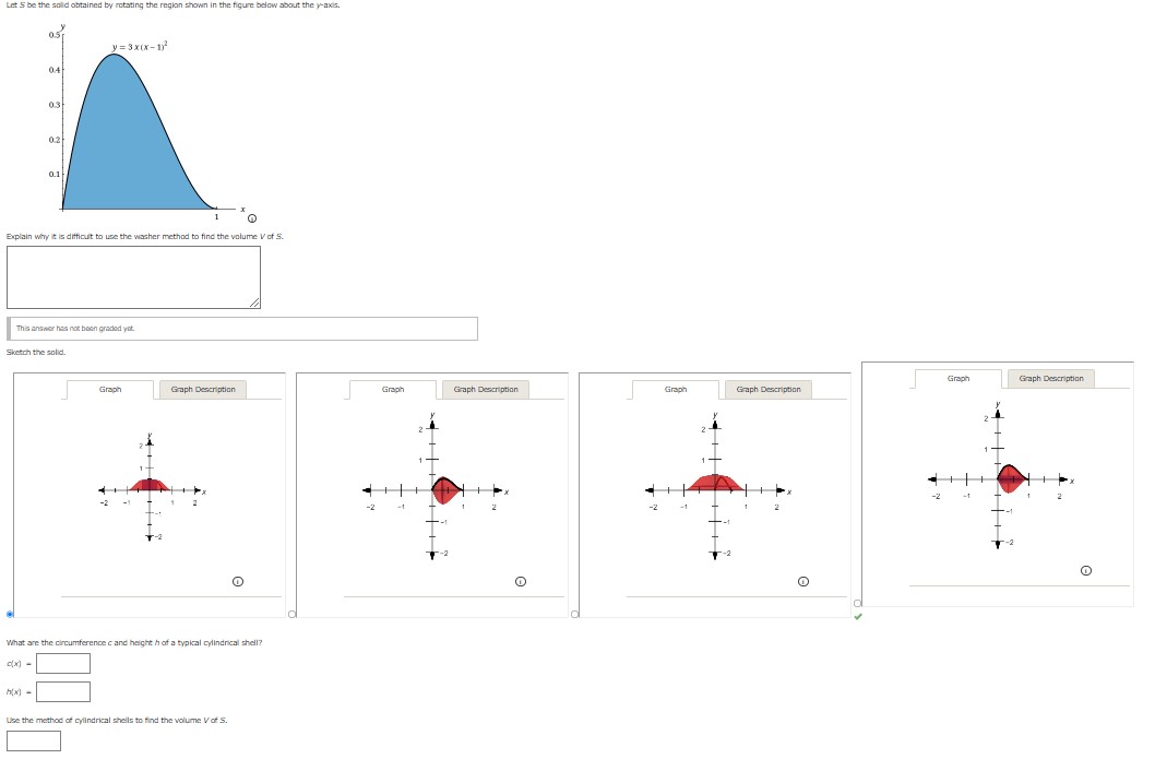 Let S be the solid obtained by rotating the region shown in