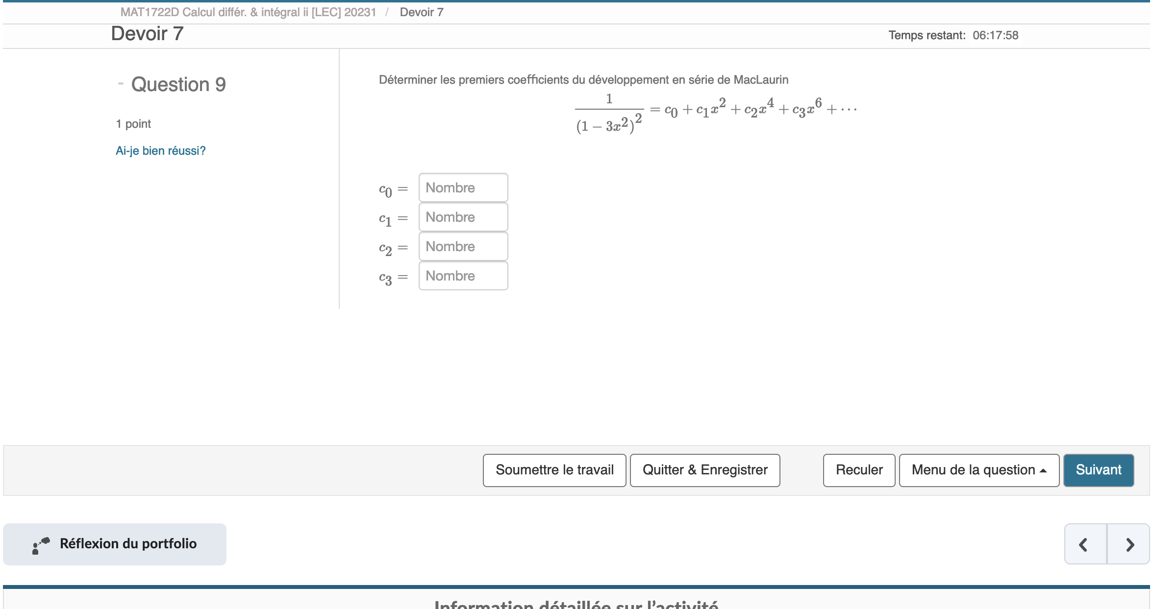 Les dveloppements en sries de MacLaurin de deux fonctions f et g