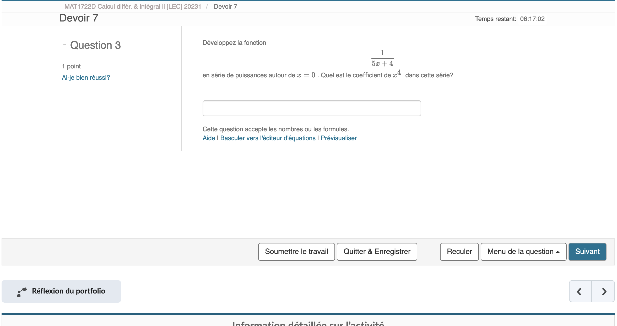 cq x + 3 x + Quels sont ses coefficients? QM c1