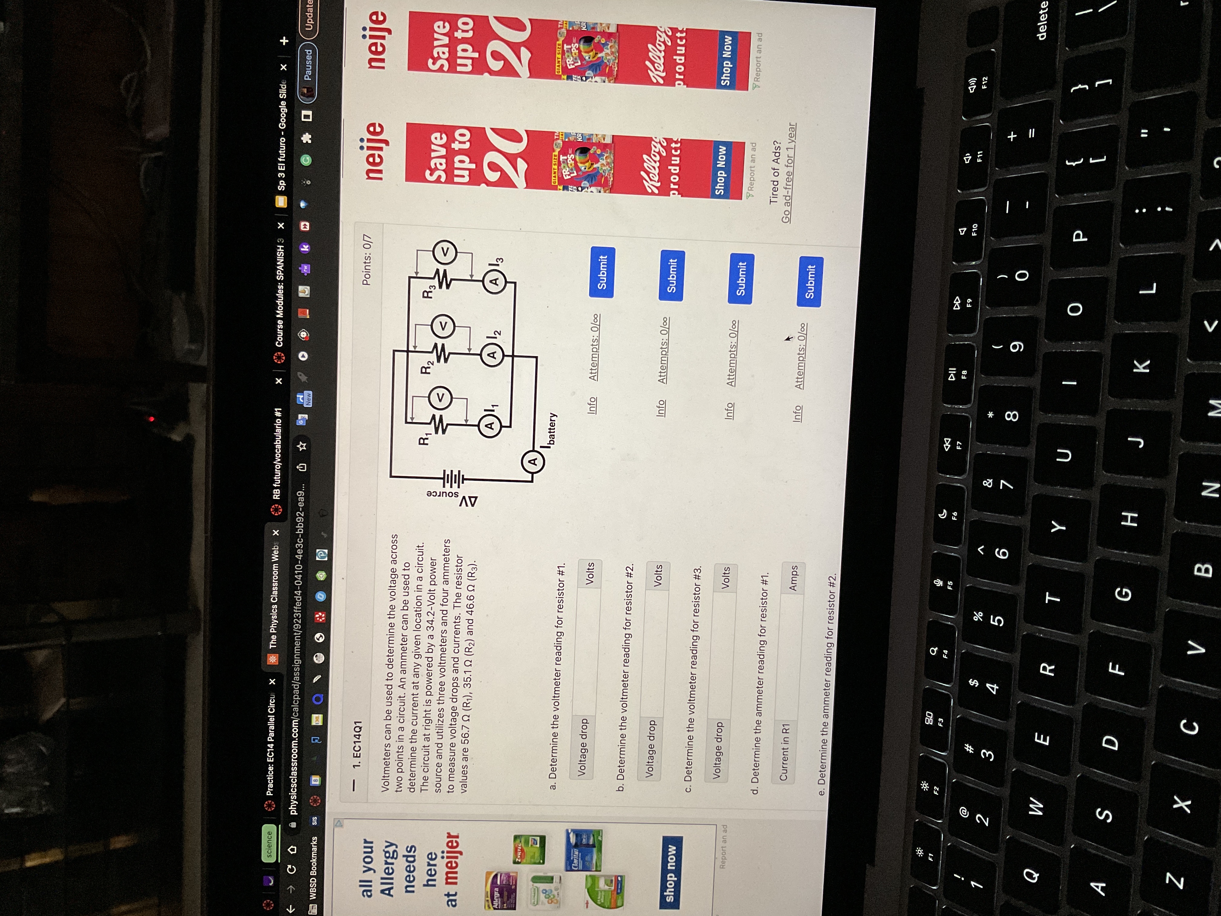 science Practice: EC14 Parallel Circui X The Physics Classroom Webs X RB