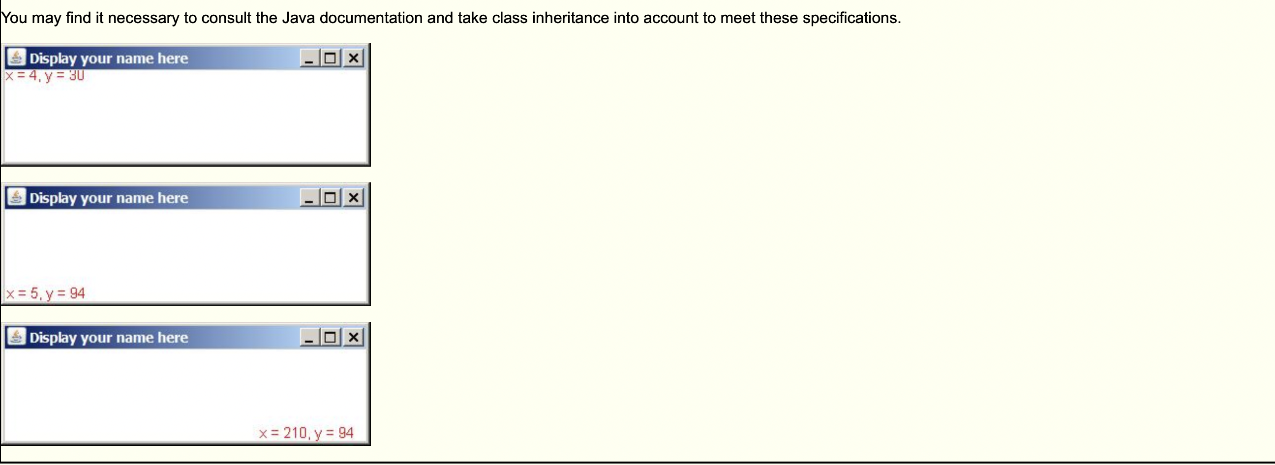 a new file named Proj06Runner.java to meet the specifications given below. Note