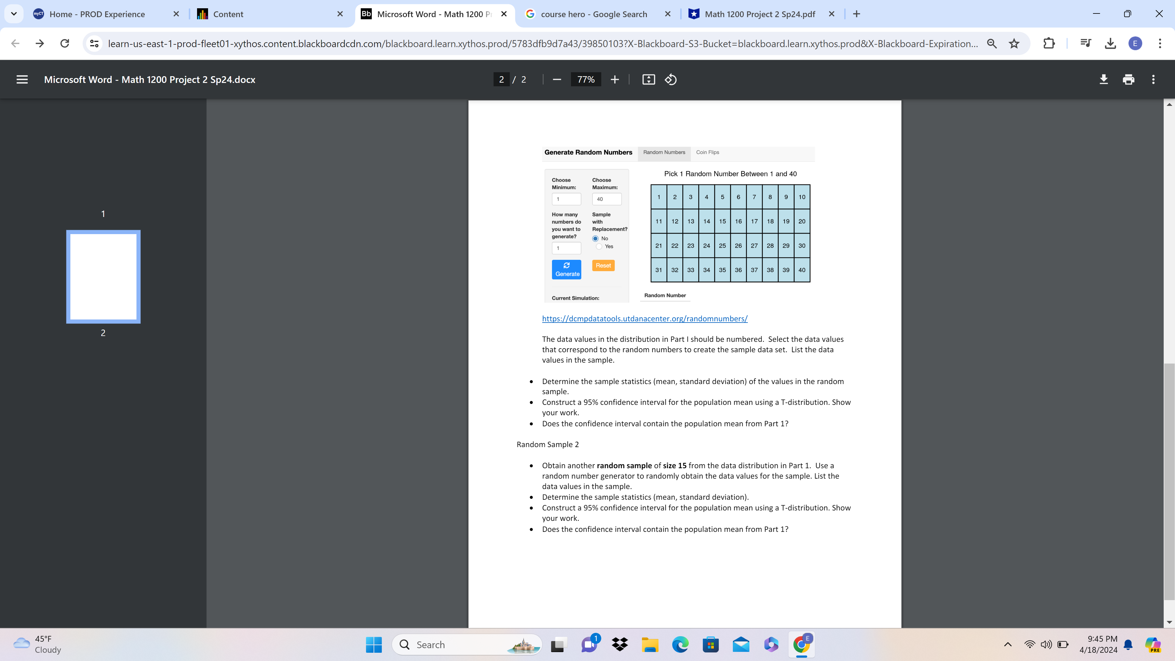 Pr G course hero - Google Search Math 1200 Project 2 Sp24.pdf