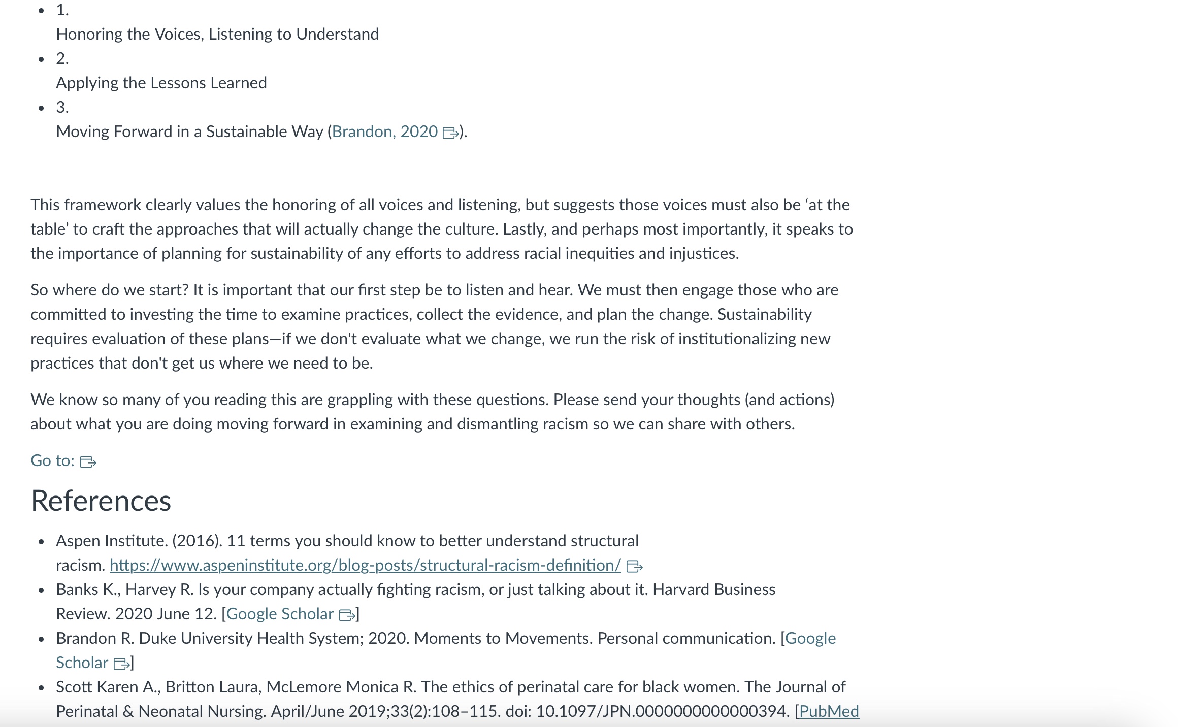 address the role of nurses in dismantling structural racism in practice. Scott,