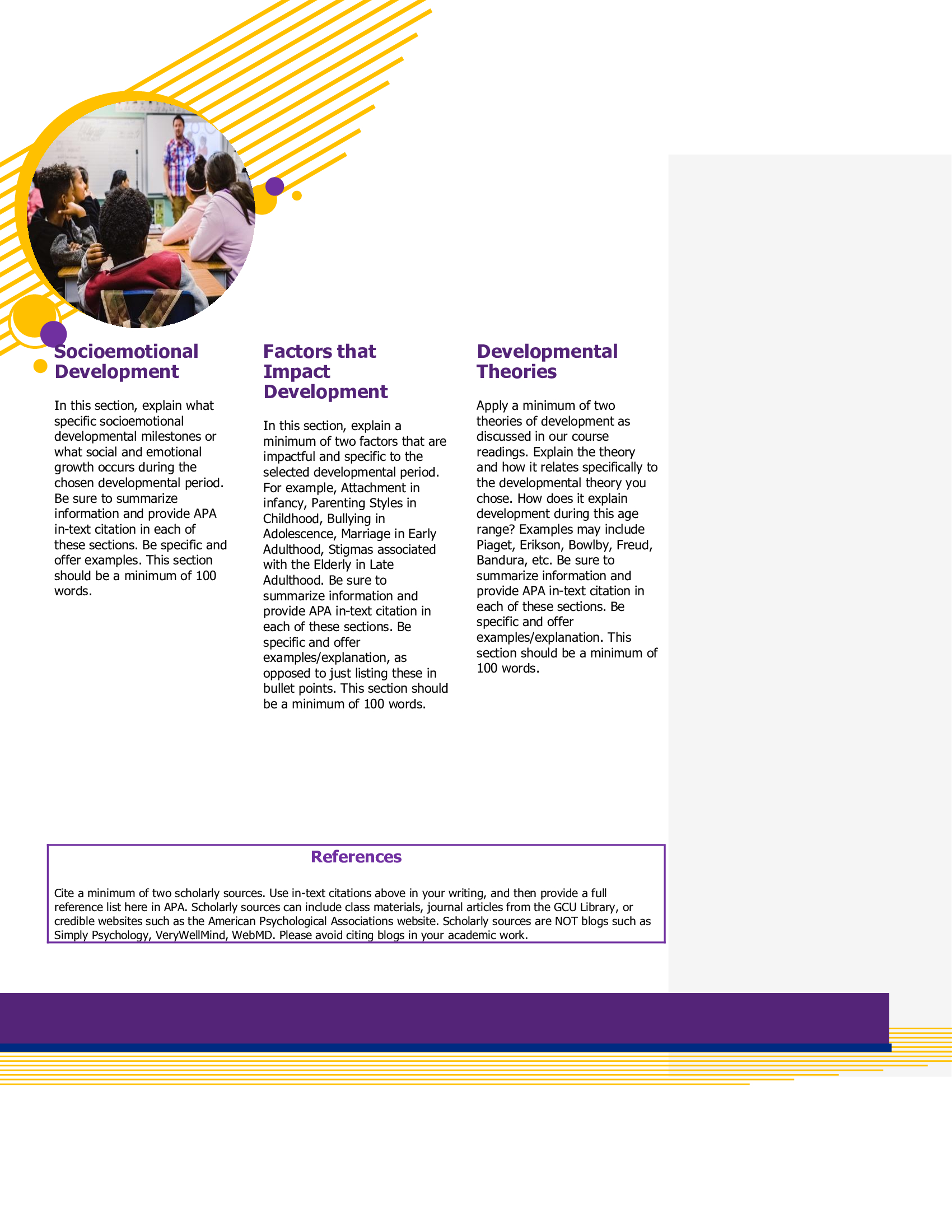 Development Stage Here Cognitive Development In this section, explain what specific cognitive