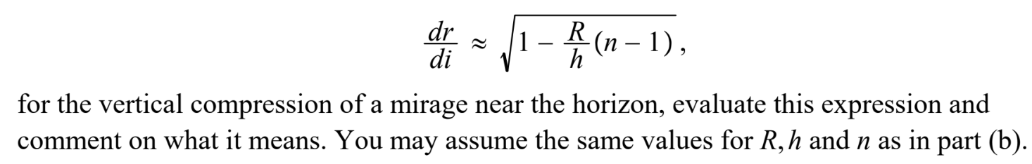 dr R 1 - - di (n 1), h for the vertical