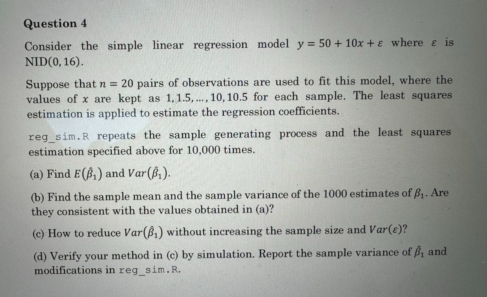 set.seed(2024) sim_itr Question 4 Consider the simple linear regression model y =