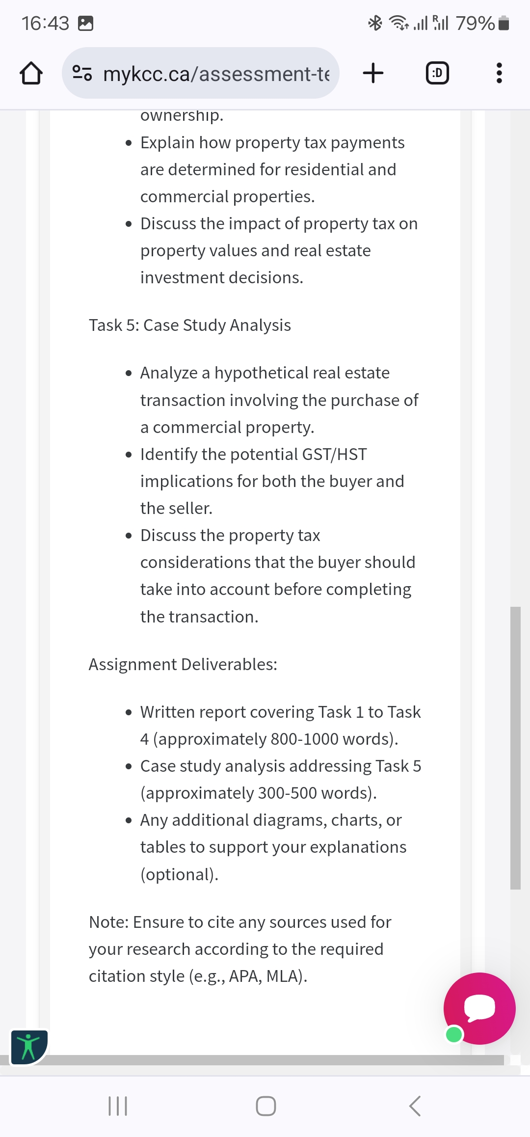 involved in real estate. Assignment Tasks: Task 1: GST/HST Overview Research and