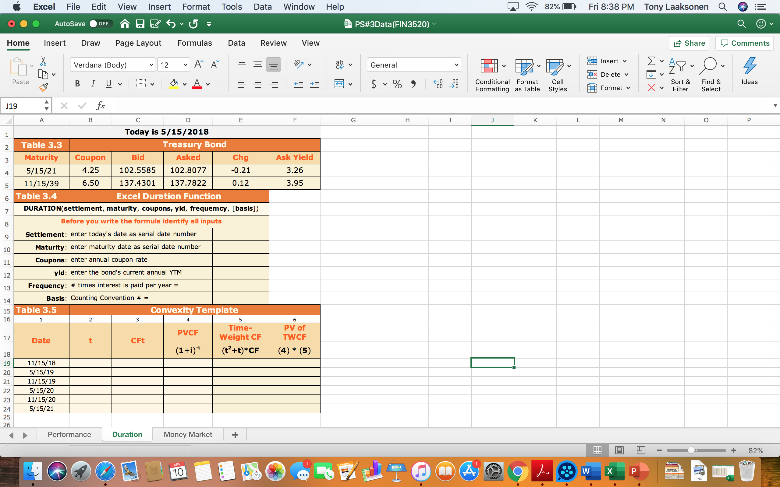 Excel File Edit View Insert Format Tools Data Window Help 82% Fri