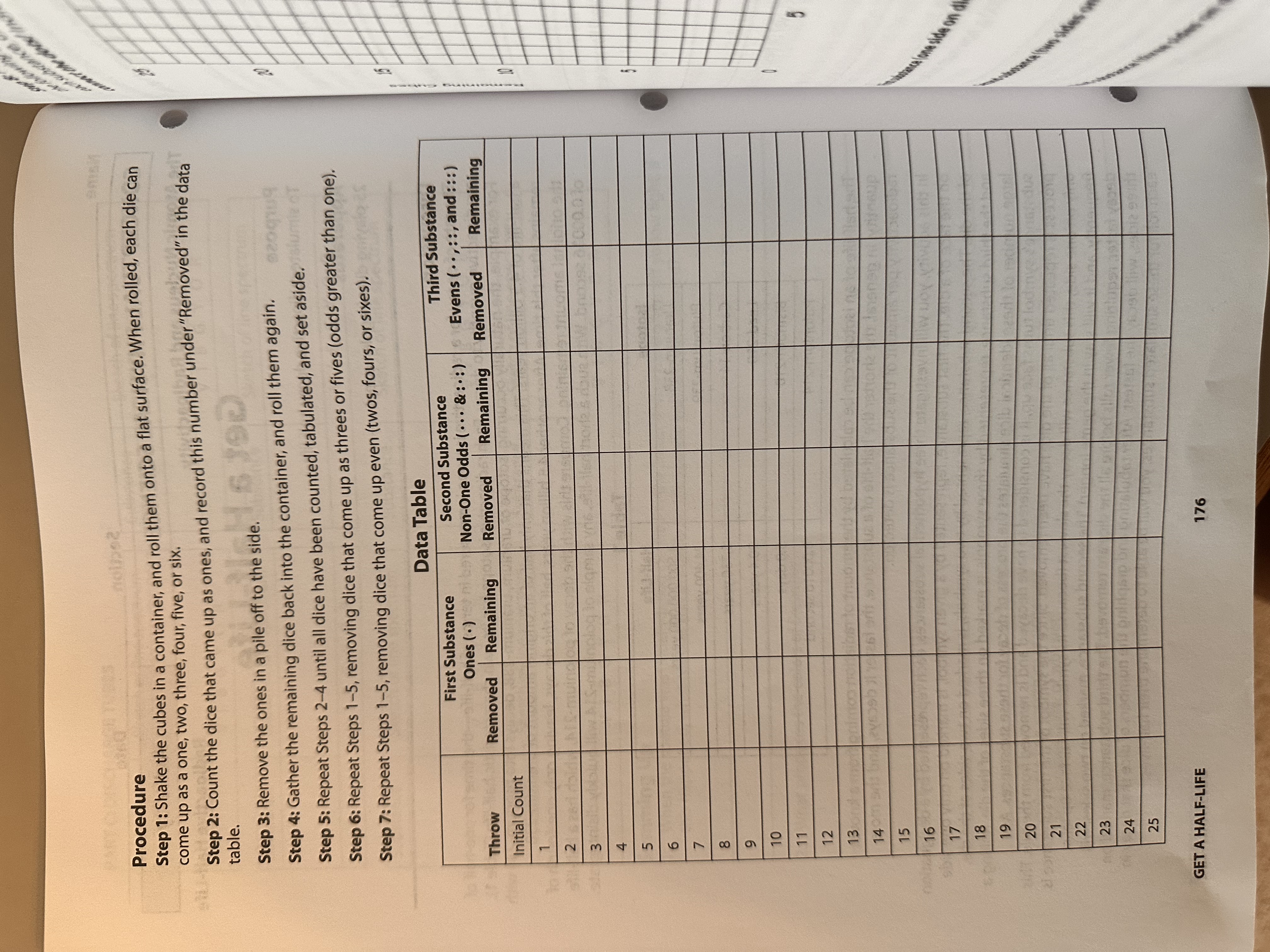 nolpe2 Procedure Step 1: Shake the cubes in a container, and roll