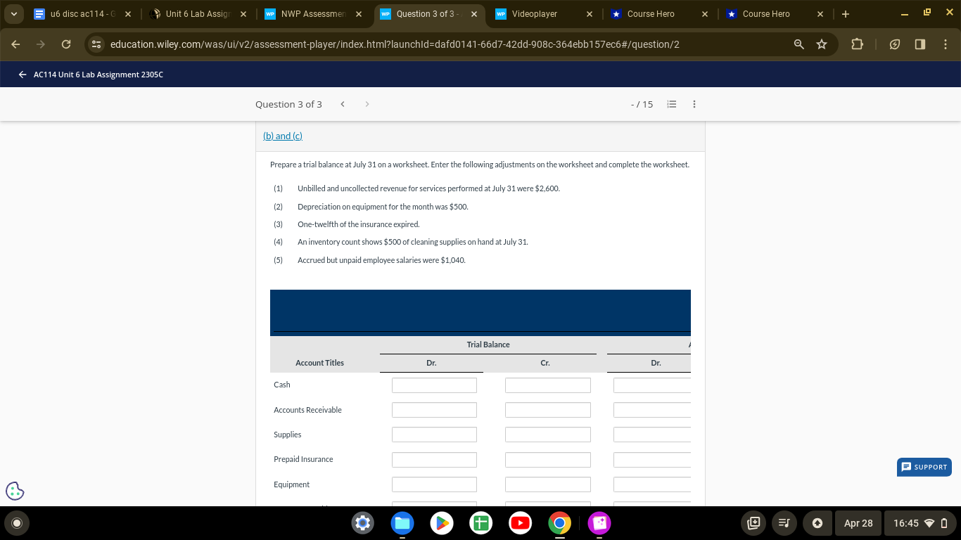 transactions were completed. July 1 Oriole invested $20,200 cash in the business.