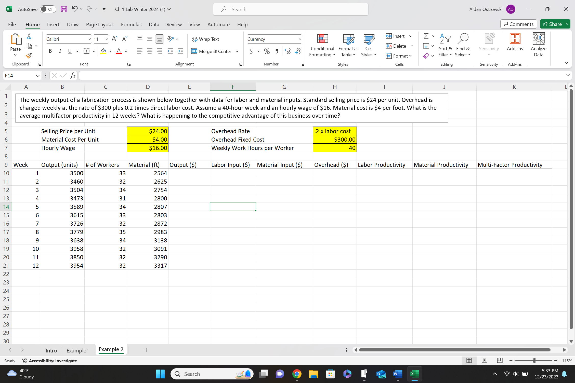 AutoSave Off Ch 1 Lab Winter 2024 (1) File Home Insert Draw