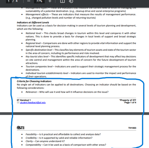 77% + anaging the Management effort mese are moicators that measure the
