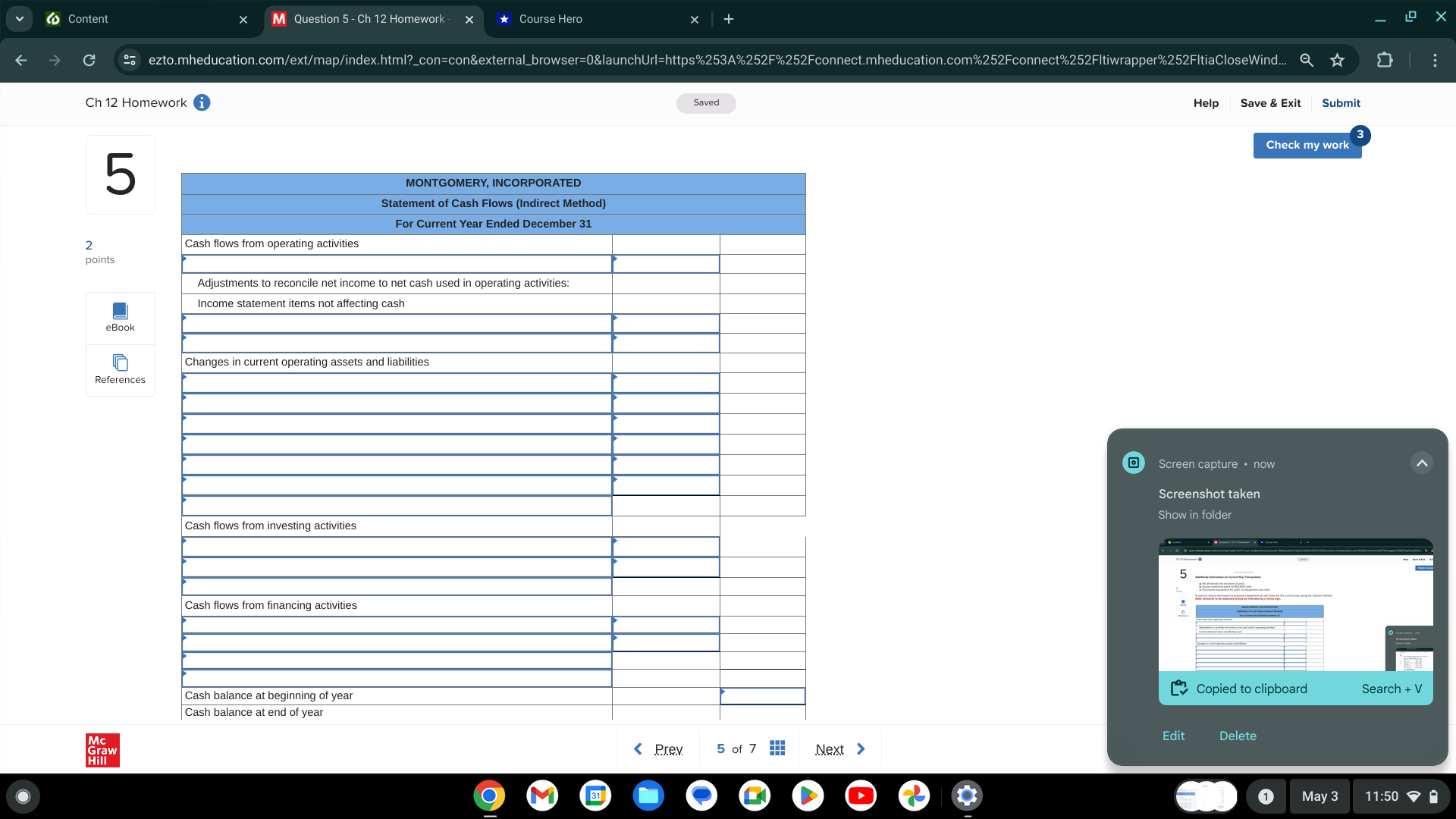 12-13 (Algo) Indirect: Preparing statement of cash flows LO P2, P3 2