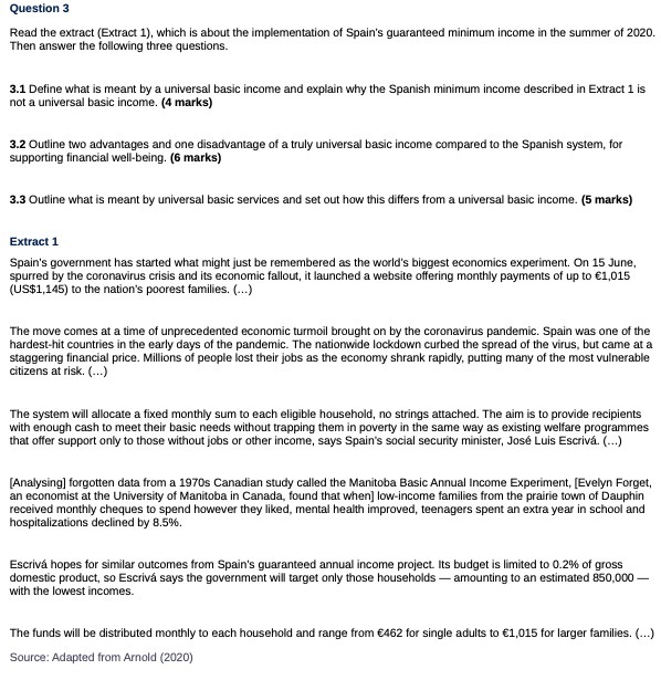 Question 3 Read the extract (Extract 1), which is about the implementation