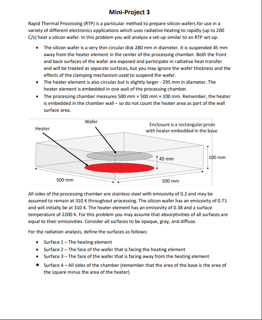 Mini-Project 3 Rapid Thermal Processing (RTP) is a particular method to prepare