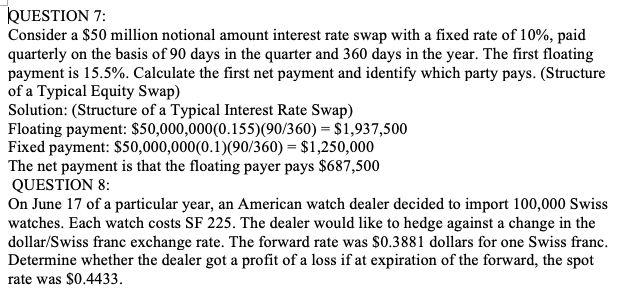 (b) Differentiate between price and value of a forward contract QUESTION 2: