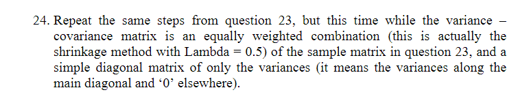 mean returns for six different stocks of financial institutions, based on their