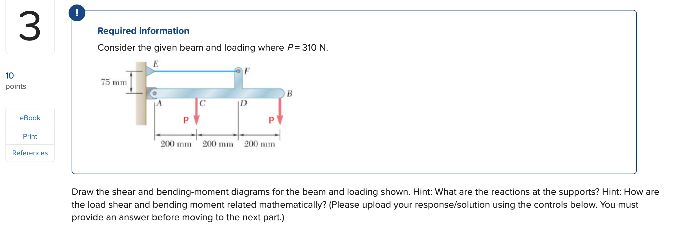 For the beam and loading shown, identify the shear and bending-moment diagrams.