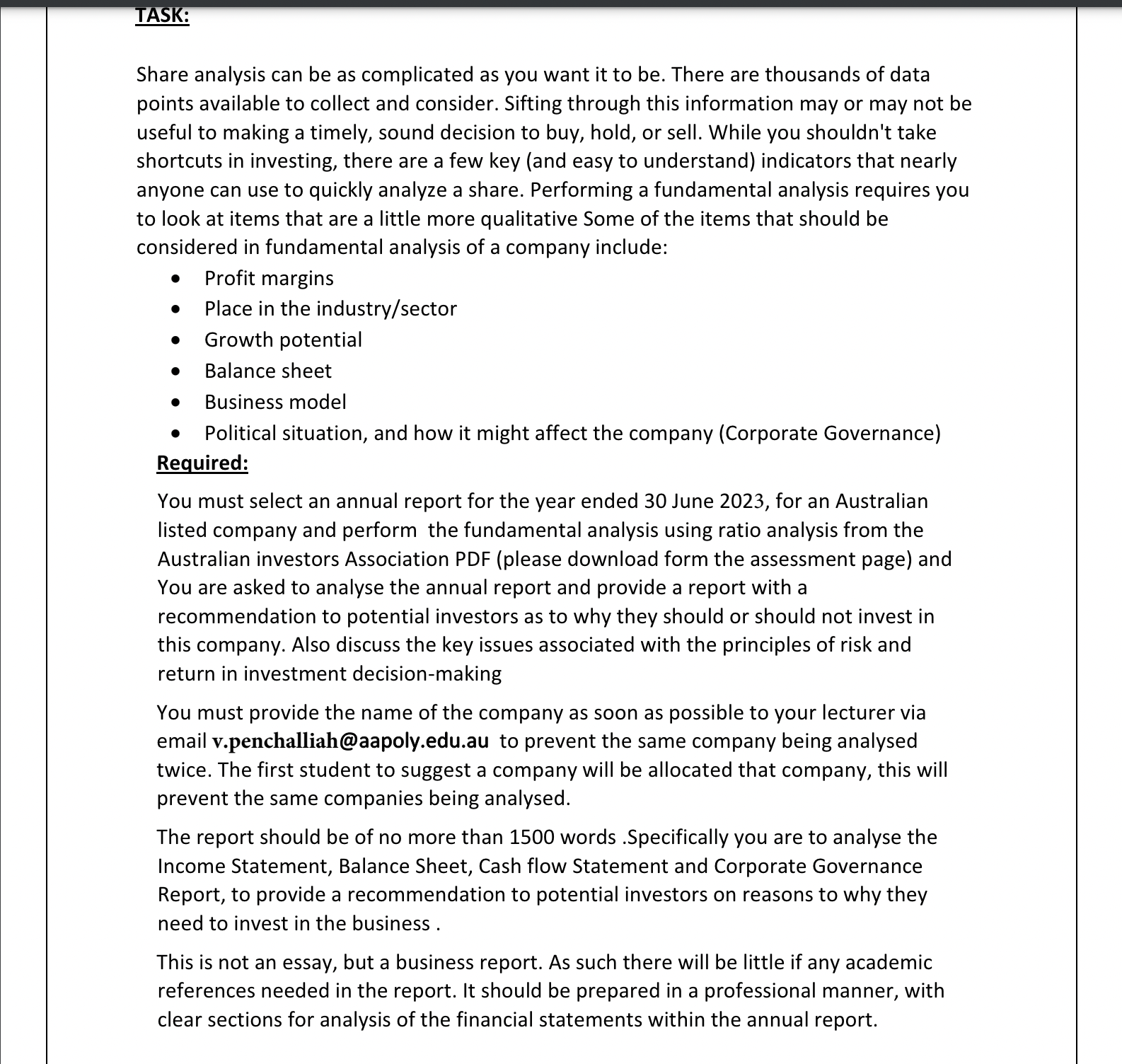 TASK: Share analysis can be as complicated as you want it to