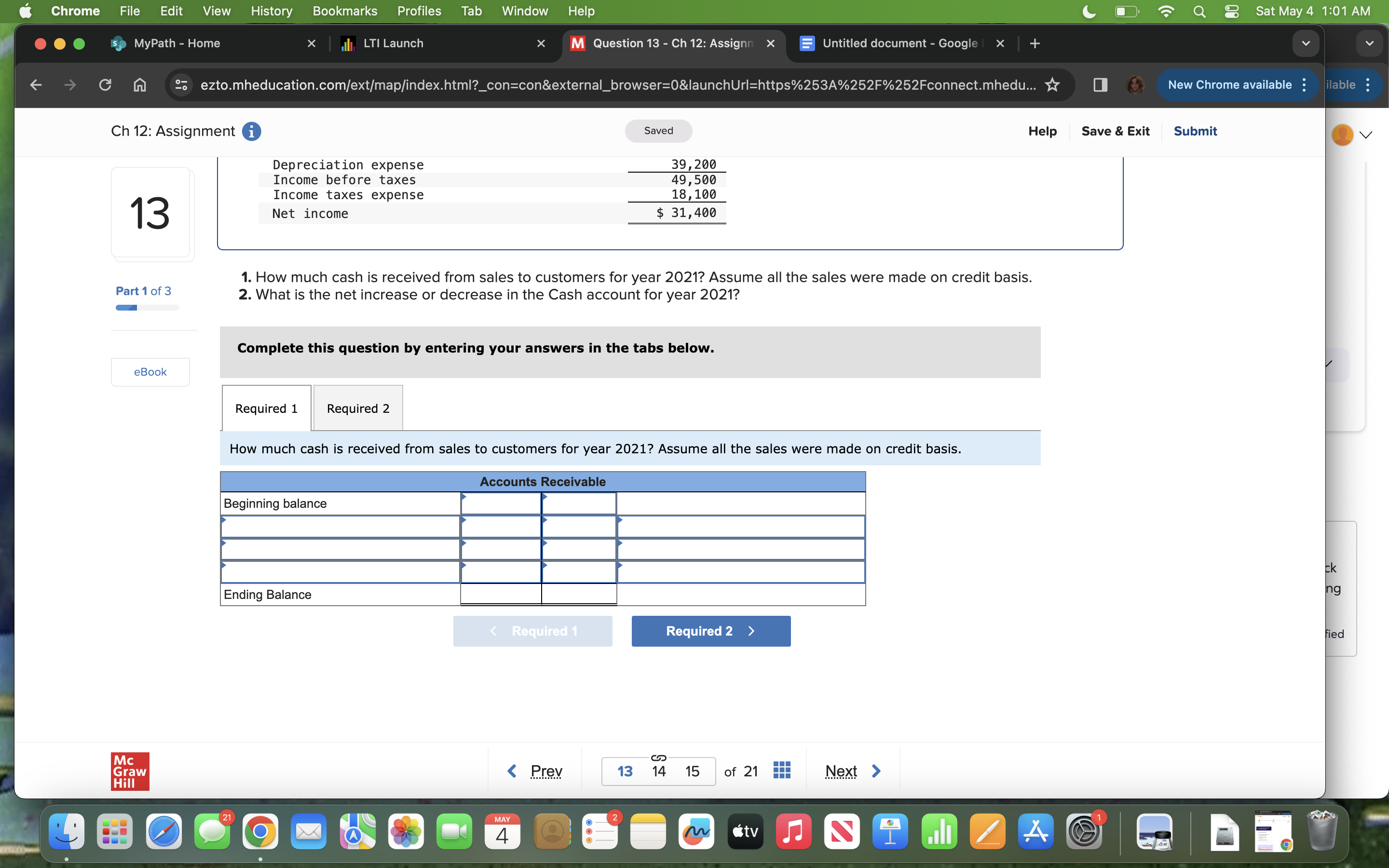 Help LTI Launch M Question 13 - Ch 12: Assignm Untitled document