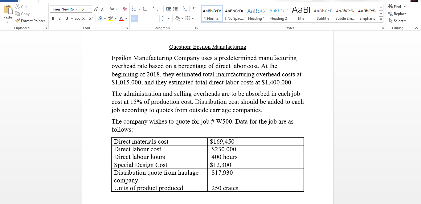 Cut Copy Format Painter Paste Clipboard Times New Ro 16 BIU abc