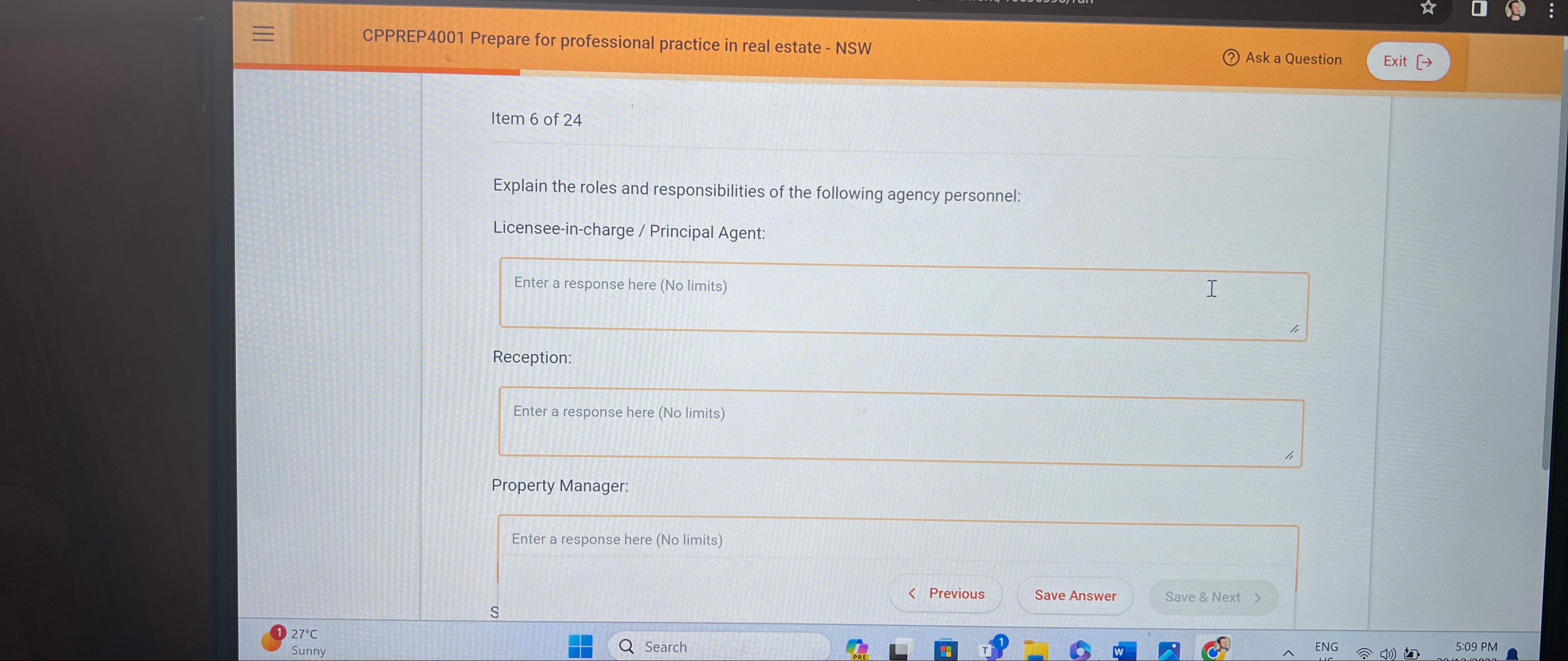 III CPPREP4001 Prepare for professional practice in real estate - NSW 1