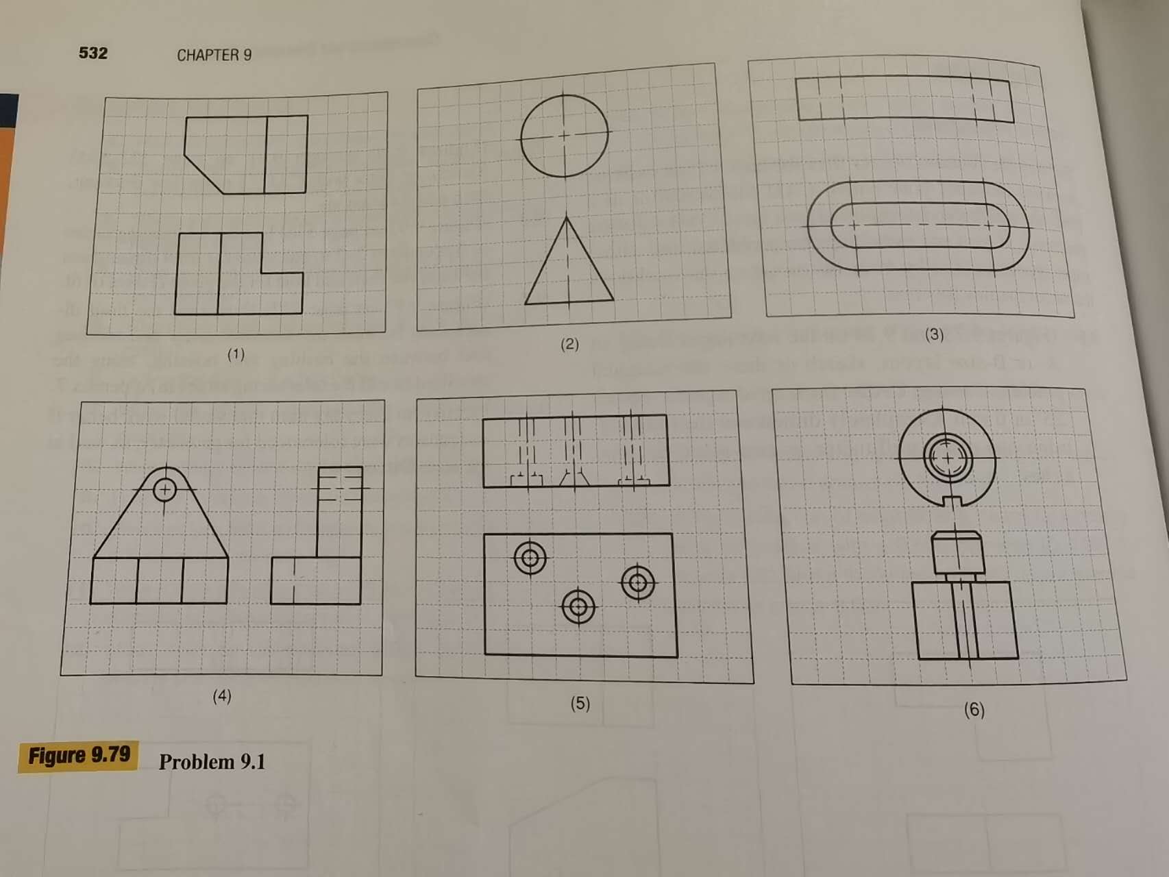 part shown in Figure 9.79(4) of textbook on a A_Sheet template. Each