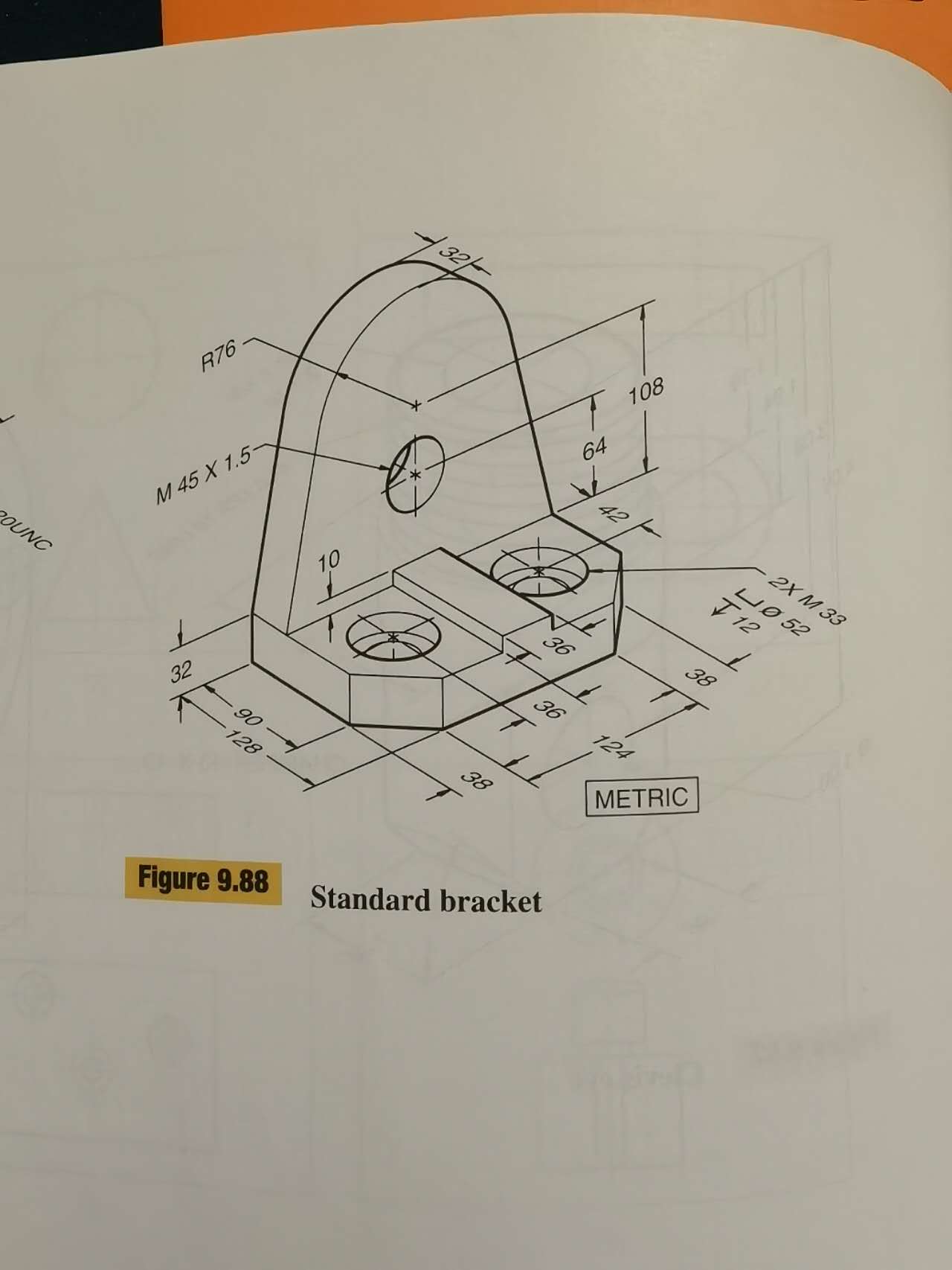 grid square equals .25" or 6 mm. Completely dimension the drawing, using